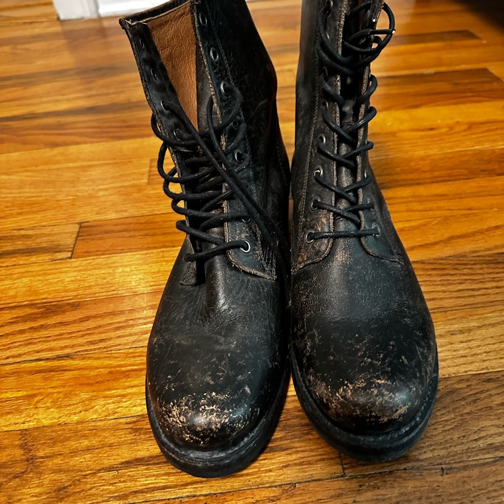 Frye Black Combat & Moto Boots size 11. Wore one time.